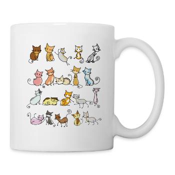 Funny Cats Crazy Cat Comic Drawing - Mug - white - Right