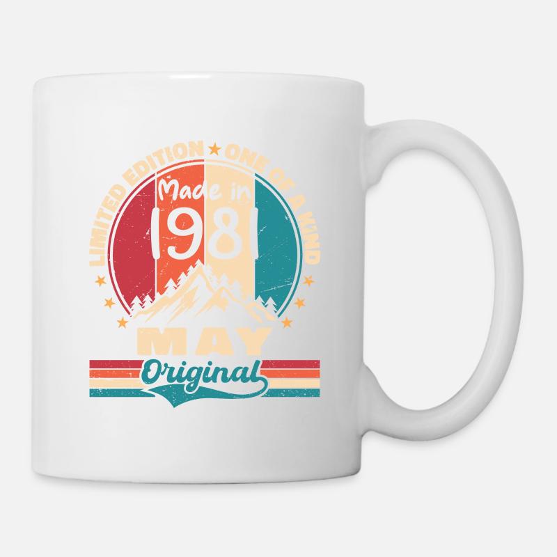 Mai 1981 Geburtstag Mai 1981 Original Mai Geschenk - Tasse - Weiß