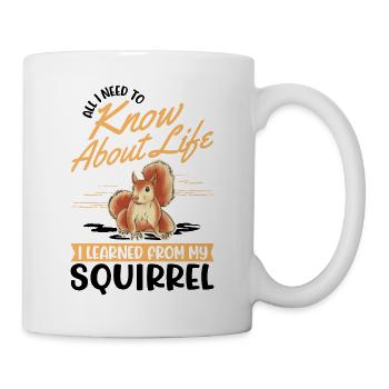 Eichhörnchen Geschenk Grauhörnchen Squirrel - Tasse - Weiß - Rechts