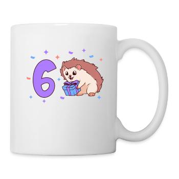 With Hedgehog - Children's Birthday 6 Years - Mug - white - Right