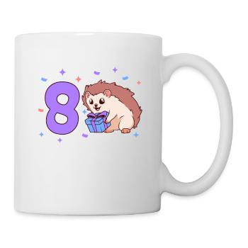Mit Igel - Kinder Geburtstag 8 Jahre - Tasse - Weiß - Rechts