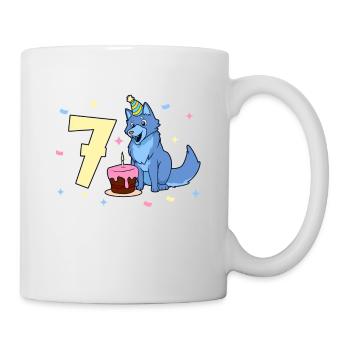With Wolf - Children's Birthday 7 Years - Mug - white - Right