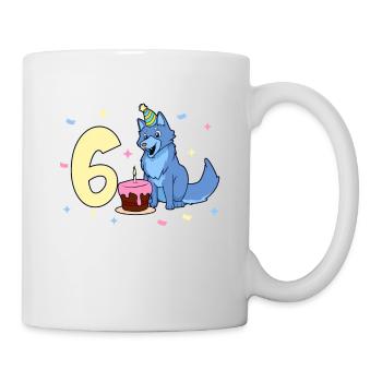 With Wolf - Children's Birthday 6 Years - Mug - white - Right