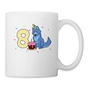 With Wolf - Children's Birthday 8 Years - Mug - white - Right