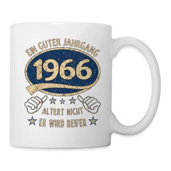 57. Geburtstag 1966 Guter Jahrgang - Tasse - Weiß - Rechts