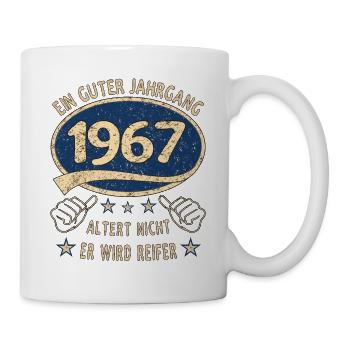 56. Geburtstag 1967 Guter Jahrgang - Tasse - Weiß - Rechts