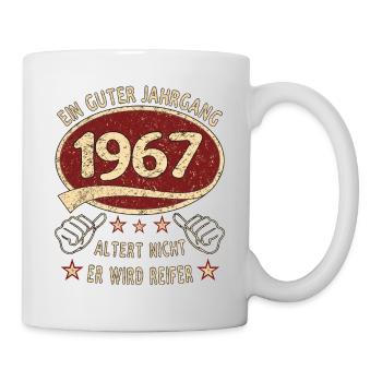 56. Geburtstag 1967 Guter Jahrgang - Tasse - Weiß - Rechts