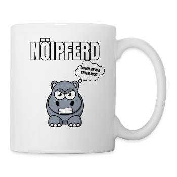 Gelangweiltes Nilpferd / Nölpferd / Keinen Bock - Tasse - Weiß - Rechts