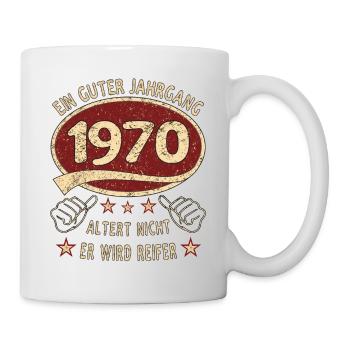 53. Geburtstag 1970 Guter Jahrgang - Tasse - Weiß - Rechts
