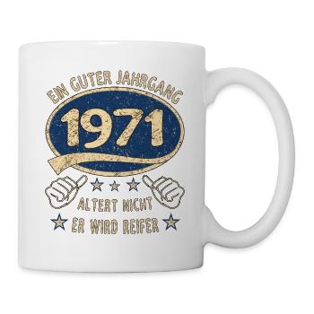52. Geburtstag 1971 Guter Jahrgang - Tasse - Weiß - Rechts