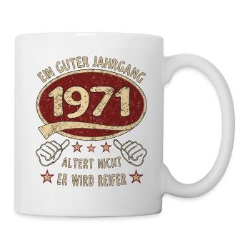 52. Geburtstag 1971 Guter Jahrgang - Tasse - Weiß - Rechts