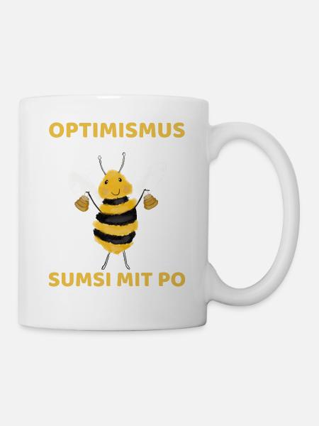 Optimismus Sumsi mit Po - Tasse - Weiß