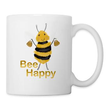 Bee Happy - Mug blanc - blanc - Droite