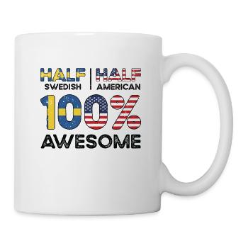 Né en Suède, Suède, Américain, États-Unis - Mug blanc - blanc - Droite
