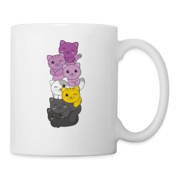 Monosexual Flag Pride LGBTQ Cute Cat Stack - Mug - white - Right