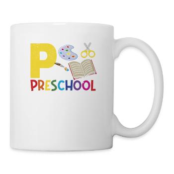 P is back for preschool funny teacher student - Mug - white - Right
