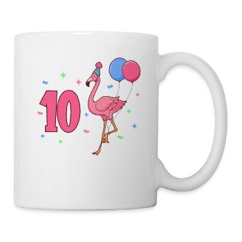 With Flamingo - Girl's Birthday 10 Years - Mug - white - Right