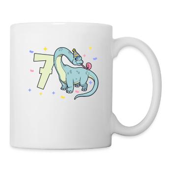 With Brachiosaurus - Children's Birthday 7 Years - Mug - white - Right