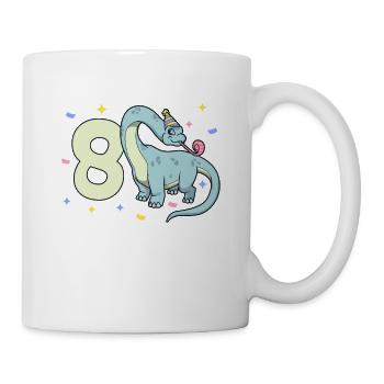 Avec Brachiosaurus - Anniversaire des enfants 8 ans - Mug blanc - blanc - Droite