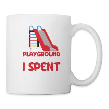 Je passe la plupart de mon temps sur le terrain de jeu - Mug blanc - blanc - Droite