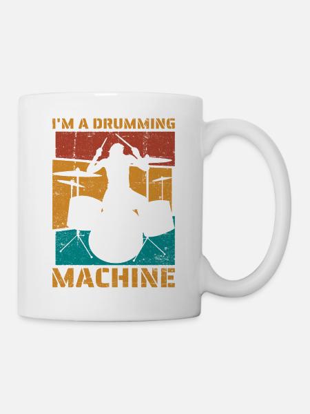 I’m a Drumming Machine - Batterie de style vintage - Mug blanc - blanc