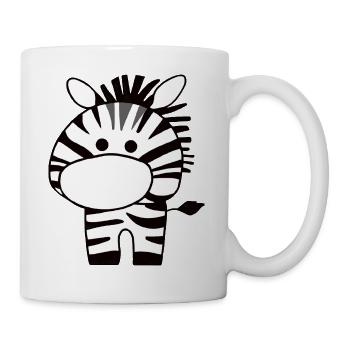 Cute zebra on 2 legs - Mug - white - Right