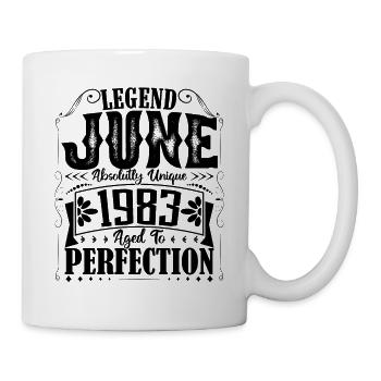 Juni 1983. Geburtstag Juni 1983 Geschenk Juni 1983 - Tasse - Weiß - Rechts