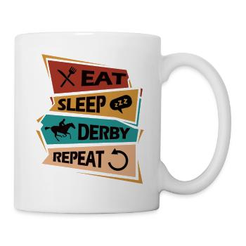Manger Dormir Chevaux de course Répéter Cavalier Cheval - Mug blanc - blanc - Droite