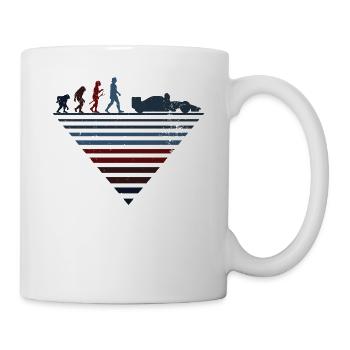 Human Evolution - Classic Car Racing - Mug - white - Right