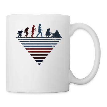 Menschliche Evolution - Vintages Camping - Tasse - Weiß - Rechts