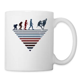 Menschliche Evolution - Vintage -Klettern - Tasse - Weiß - Rechts