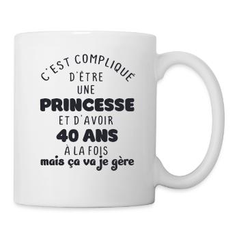 anniversaire 40 ans femme cadeau rigolo original - Mug blanc - blanc - Droite