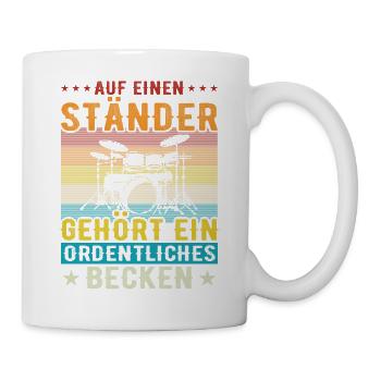 Drums Schlagzeuger Schlagzeugspieler Drummer - Tasse - Weiß - Rechts