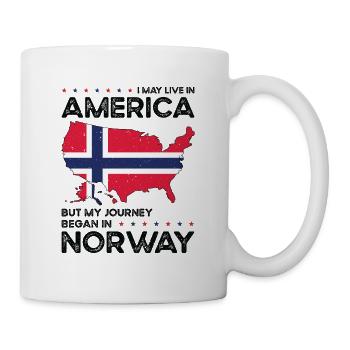 Geboren Norwegisch Norwegen Amerikanisch USA - Tasse - Weiß - Rechts