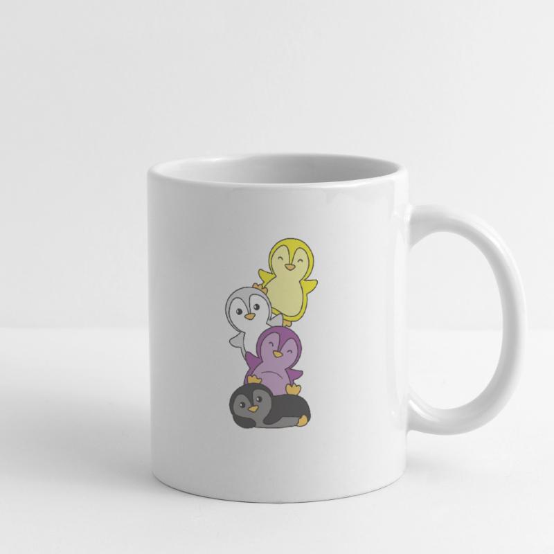 Nonbinary Flag Pride LGBTQ Cute Penguin Stack Mug