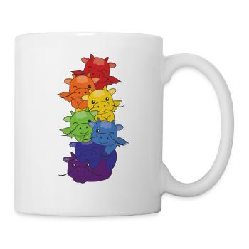 Regenbogen Flag Pride LGBTQ süßer Drache Stapel - Tasse - Weiß - Rechts