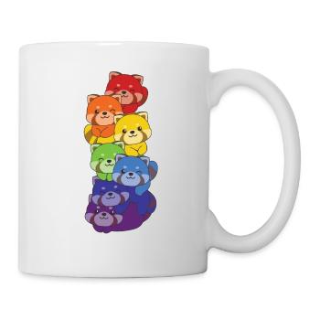 Rainbow Red Panda Cute Colorful Red Panda for - Mug - white - Right