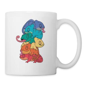 Rainbow Flag Pride LGBTQ Cute Chameleon Stack - Mug - white - Right