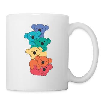 Regenbogen Flag Pride LGBTQ süßer Koala Stapel - Tasse - Weiß - Rechts