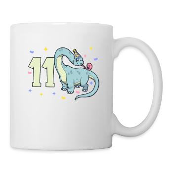 Avec Brachiosaurus - Anniversaire des enfants 11 ans - Mug blanc - blanc - Droite
