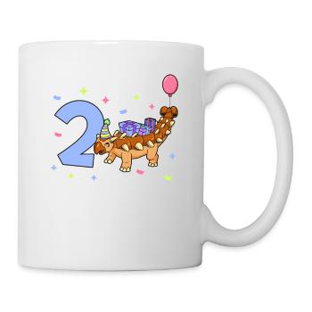 avec Triceratops - Anniversaire des enfants 2 ans - Mug blanc - blanc - Droite
