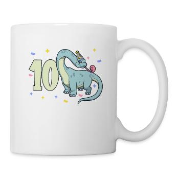 Avec Brachiosaurus - Anniversaire des enfants 10 ans - Mug blanc - blanc - Droite