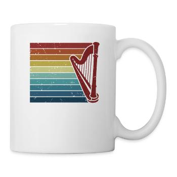 Retro Harfenmusik Harfe Konzertharfe Harfenspieler - Tasse - Weiß - Rechts