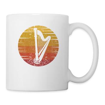 Retro Harfenmusik Harfe Konzertharfe Harfenspieler - Tasse - Weiß - Rechts