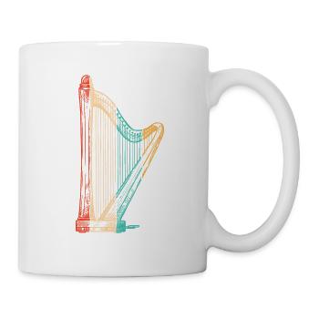 Retro Konzertharfe Harfenmusik Harfe Harfenspieler - Tasse - Weiß - Rechts