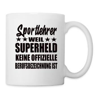 Sportlehrer Superheld Spruch - Tasse - Weiß - Rechts