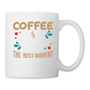 Kaffee Der beste Moment mit dir - Tasse - Weiß - Rechts