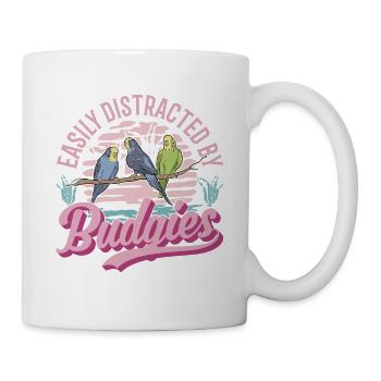 Easily distracted by Budgies Budgie - Mug - white - Right