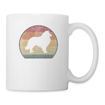Retro Collie Sheepdog Sunset - Mug blanc - blanc - Droite