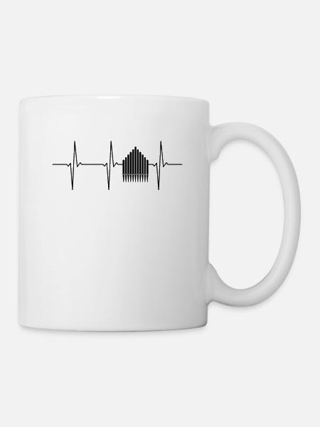 Orgel EKG Herzschlag - Tasse - Weiß